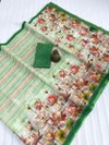 MG 445 Plain Linen Digital Printed Designer Saree Surat Wholesale Market
